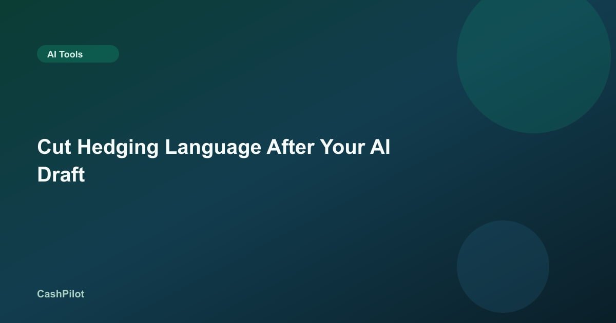 Cut Hedging Language After Your AI Draft