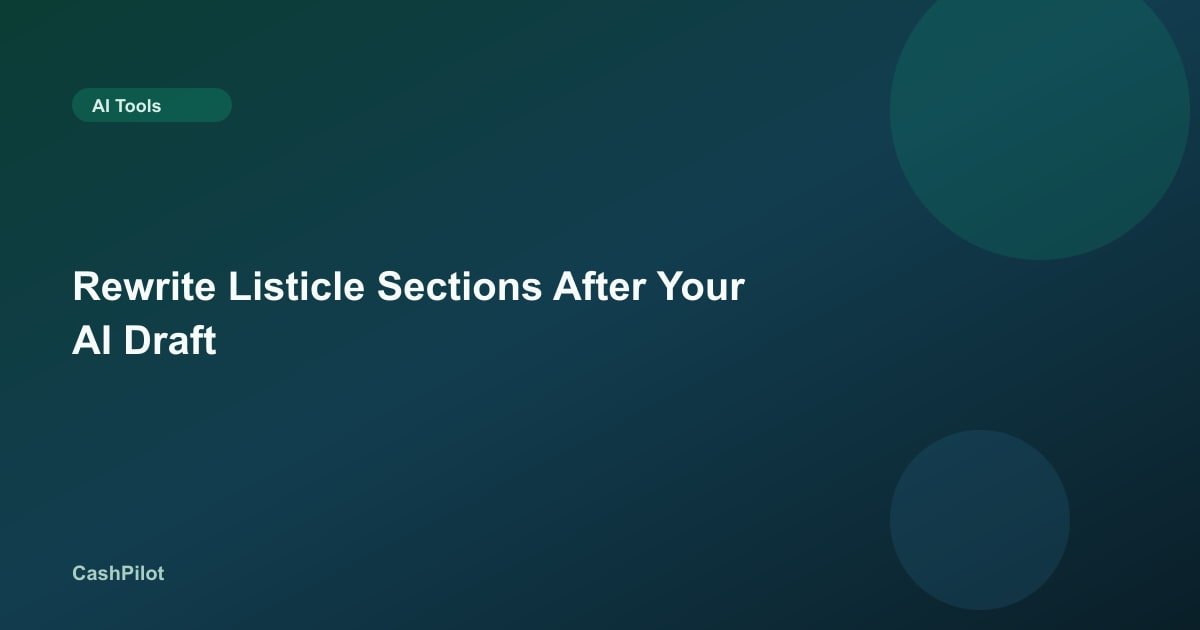 Rewrite Listicle Sections After Your AI Draft