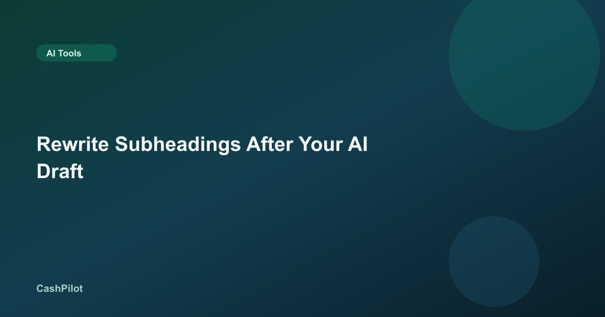 Rewrite Subheadings After Your AI Draft