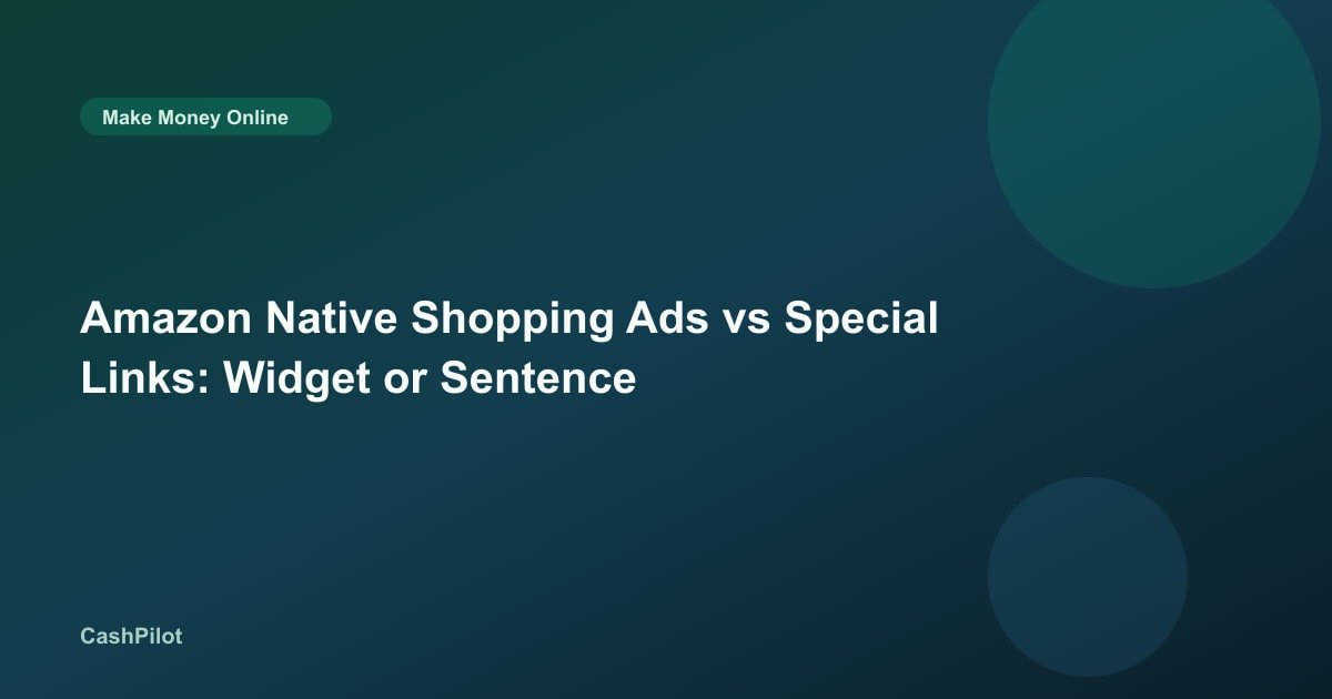 Amazon Native Shopping Ads vs Special Links: Widget or Sentence