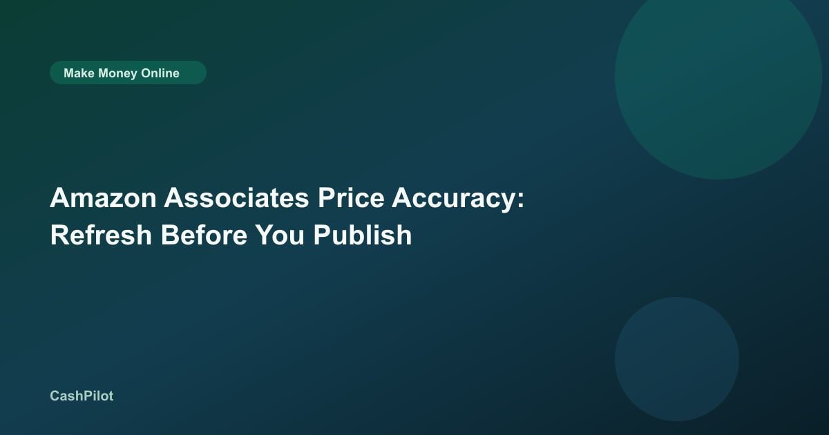 Amazon Associates Price Accuracy: Refresh Before You Publish