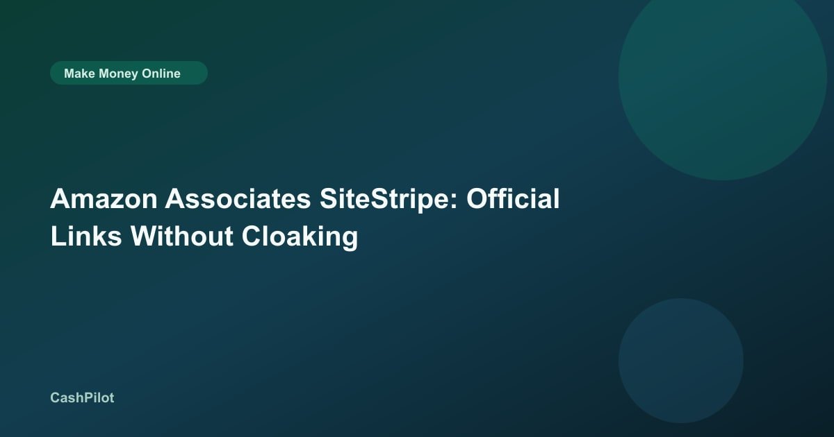 Amazon Associates SiteStripe: Official Links Without Cloaking