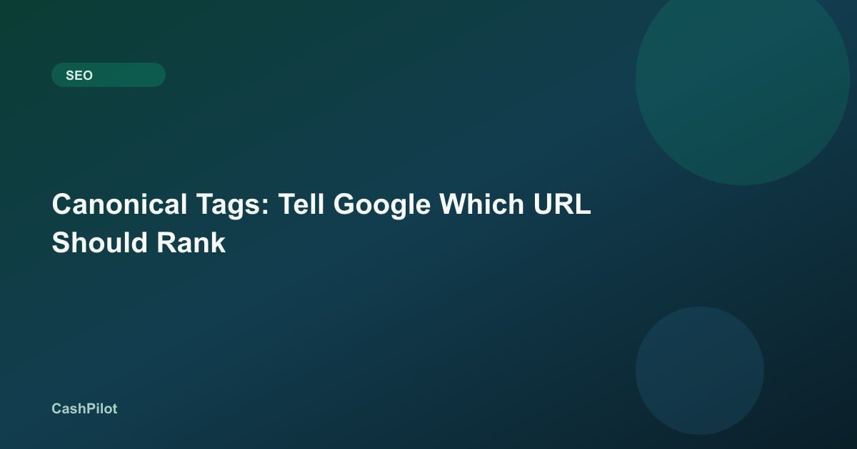 Canonical Tags: Tell Google Which URL Should Rank