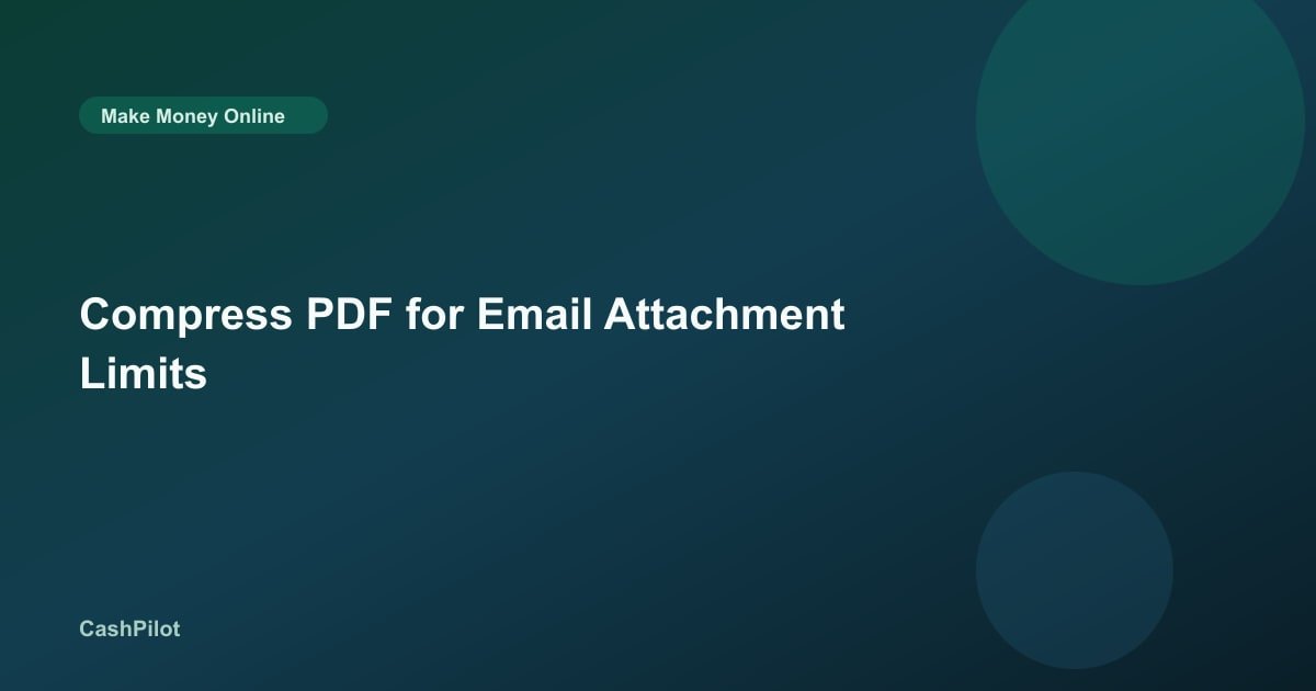 Compress PDF for Email Attachment Limits