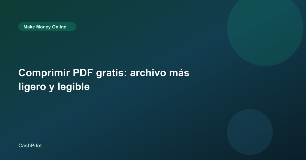 Comprimir PDF gratis: archivo más ligero y legible