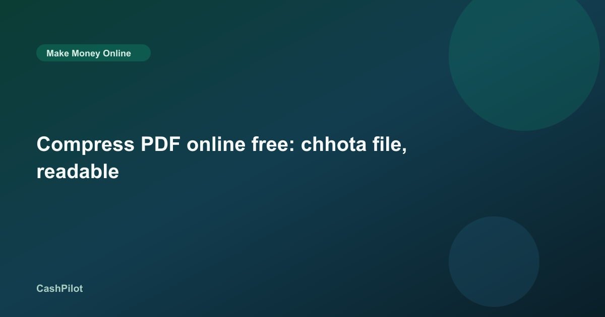 Compress PDF online free: chhota file, readable