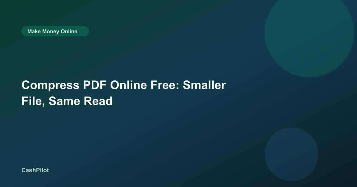 Compress PDF Online Free: Smaller File, Same Read