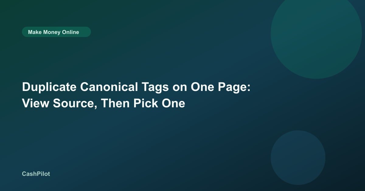 Duplicate Canonical Tags on One Page: View Source, Then Pick One