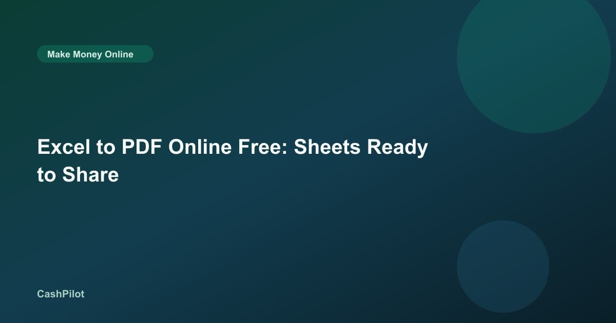 Excel to PDF Online Free: Sheets Ready to Share