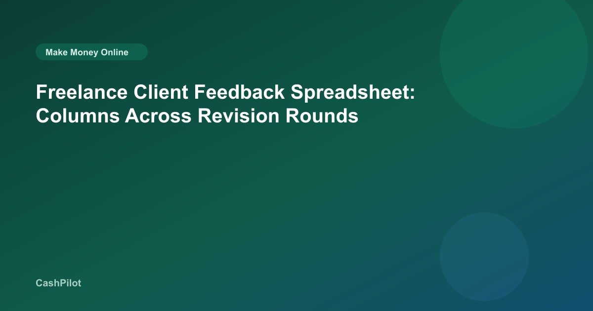Freelance Client Feedback Spreadsheet: Columns Across Revision Rounds