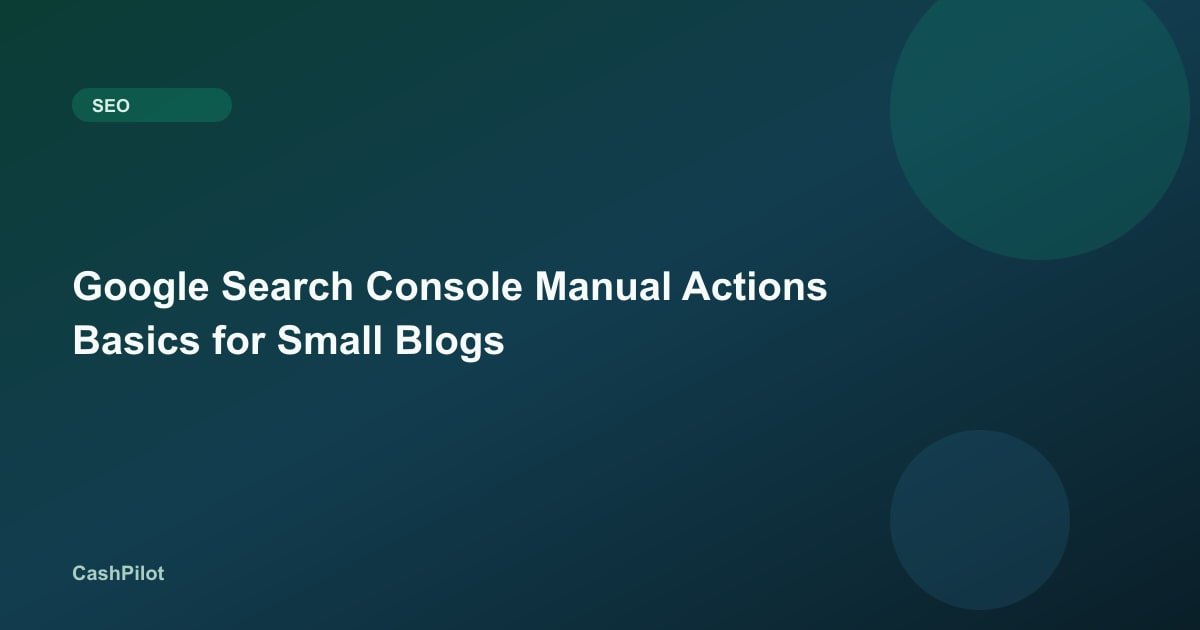 Google Search Console Manual Actions Basics for Small Blogs