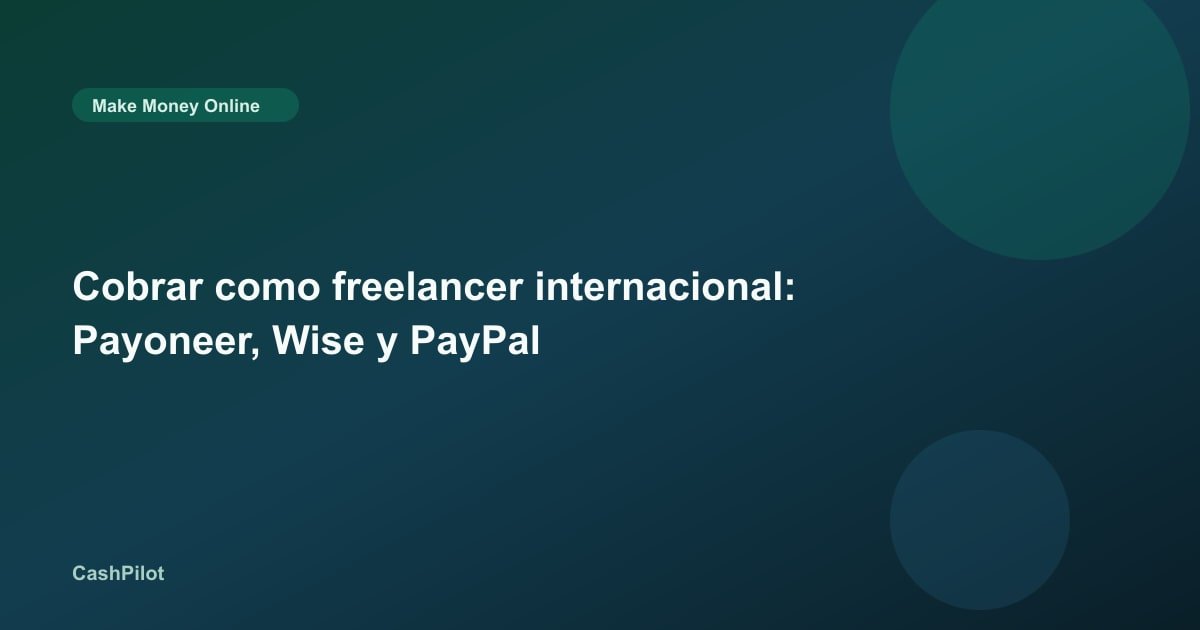 Cobrar como freelancer internacional: Payoneer, Wise y PayPal