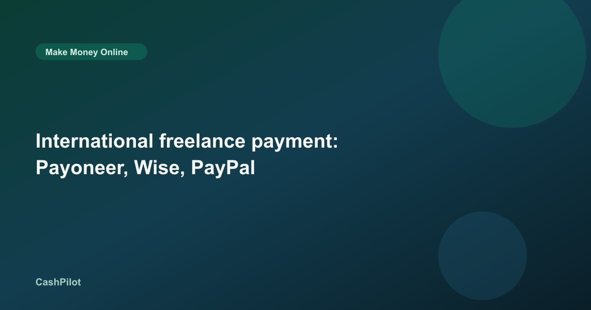 International freelance payment: Payoneer, Wise, PayPal