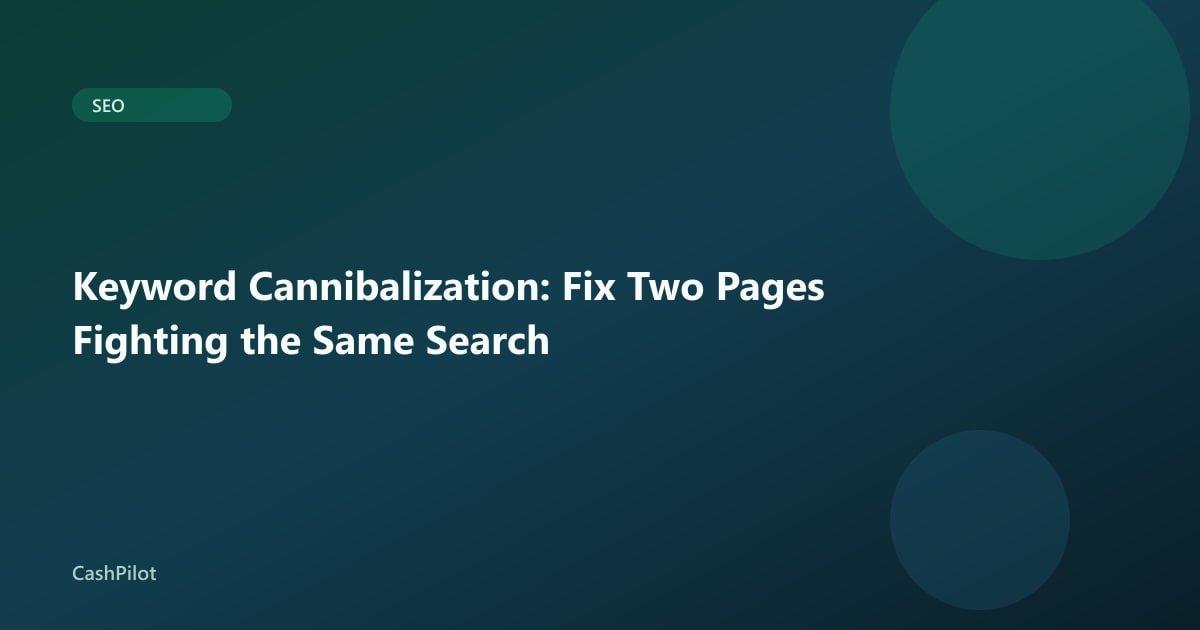 Keyword Cannibalization: Fix Two Pages Fighting the Same Search