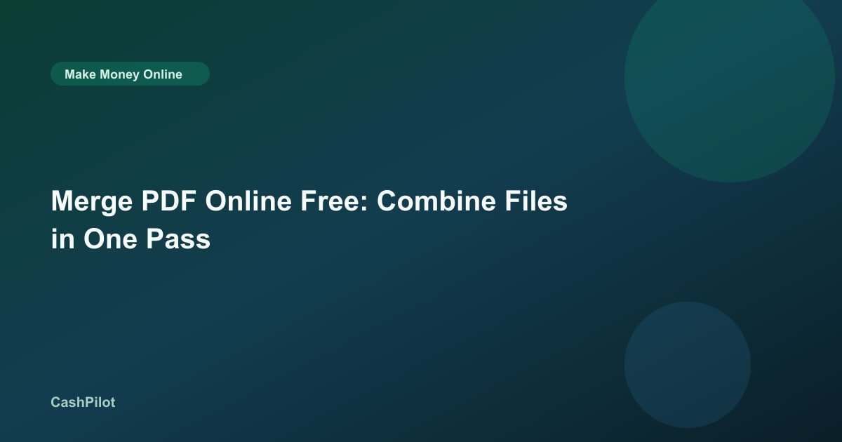 Merge PDF Online Free: Combine Files in One Pass