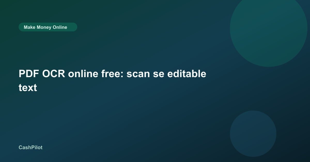 PDF OCR online free: scan se editable text