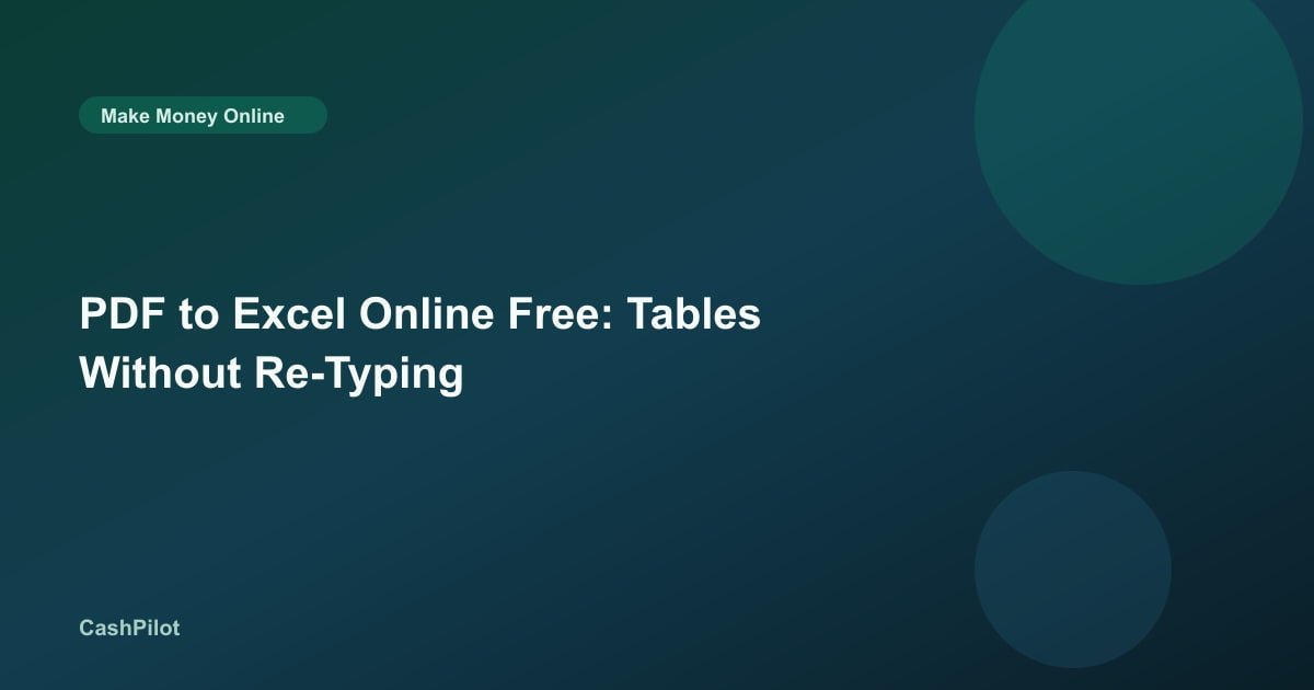 PDF to Excel Online Free: Tables Without Re-Typing