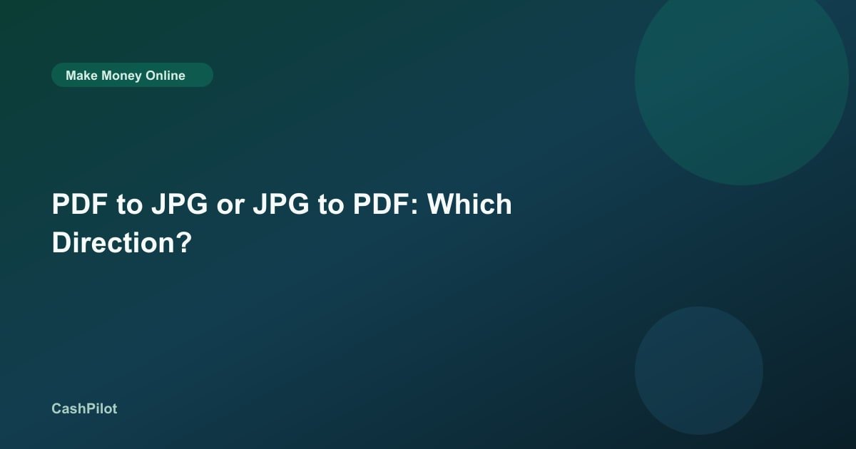 PDF to JPG or JPG to PDF: Which Direction?