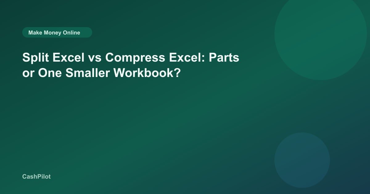 Split Excel vs Compress Excel: Parts or One Smaller Workbook?