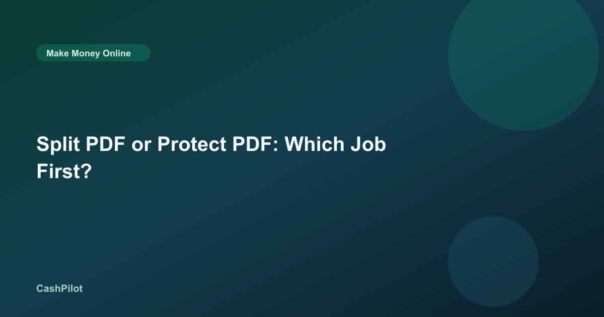 Split PDF or Protect PDF: Which Job First?