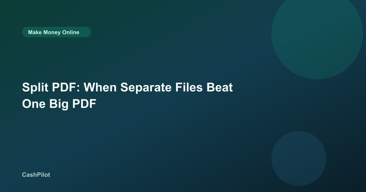 Split PDF: When Separate Files Beat One Big PDF