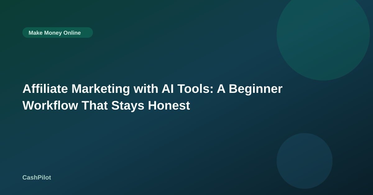 Affiliate Marketing with AI Tools: A Beginner Workflow That Stays Honest