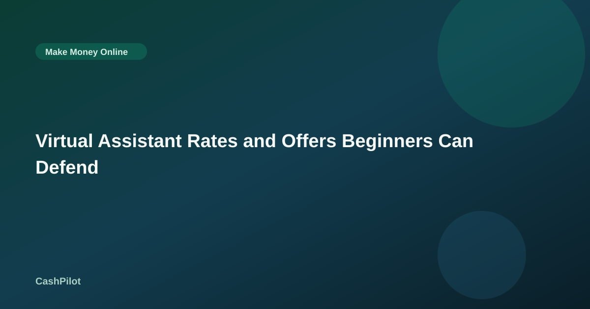 Virtual Assistant Rates and Offers Beginners Can Defend