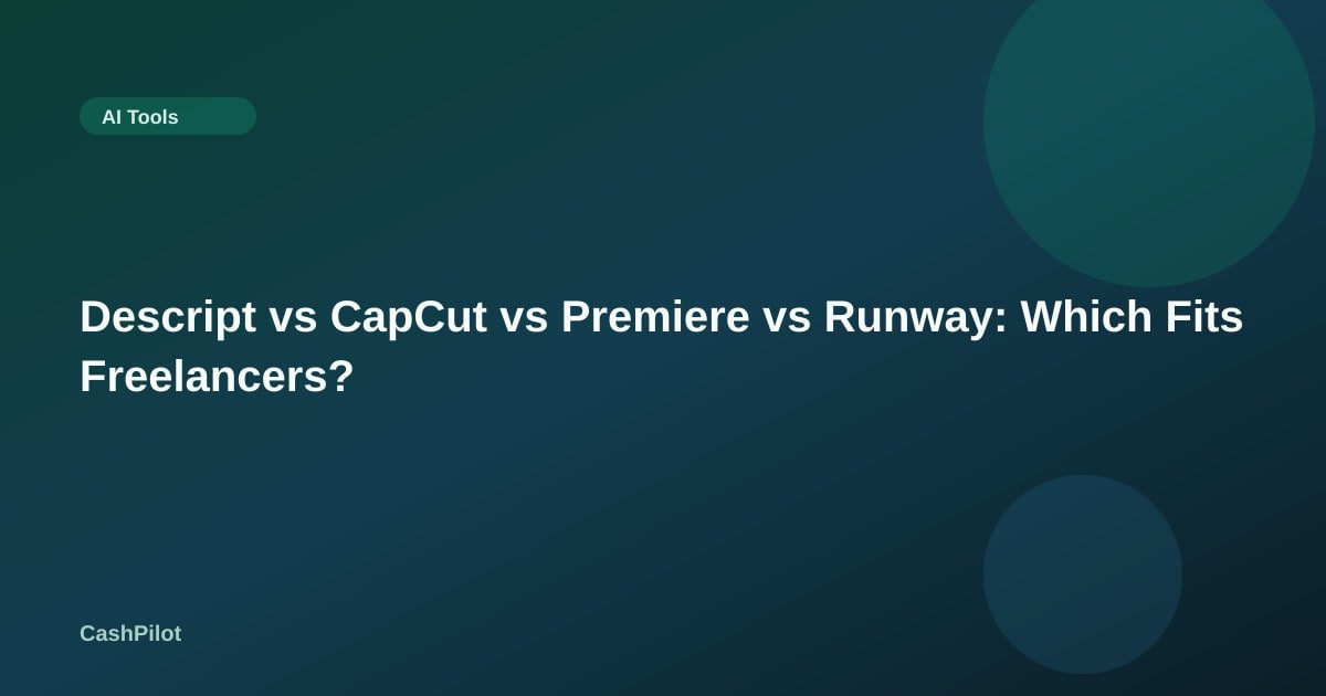 Descript vs CapCut vs Premiere vs Runway: Which Fits Freelancers?