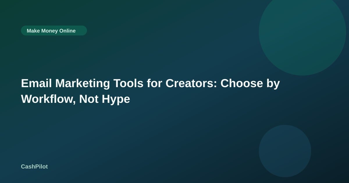 Email Marketing Tools for Creators: Choose by Workflow, Not Hype