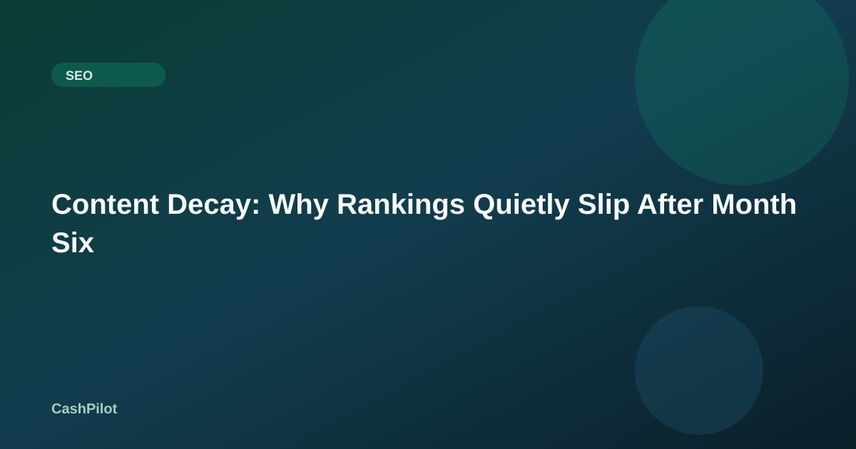 Content Decay: Why Rankings Quietly Slip After Month Six