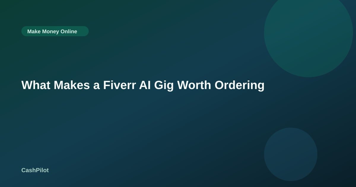 What Makes a Fiverr AI Gig Worth Ordering